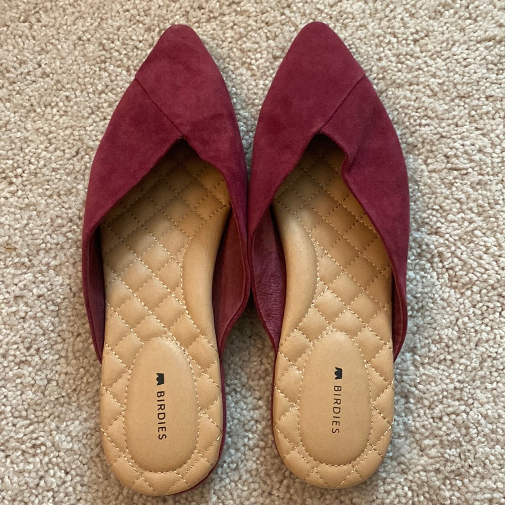 Maroon Birdies Mules
